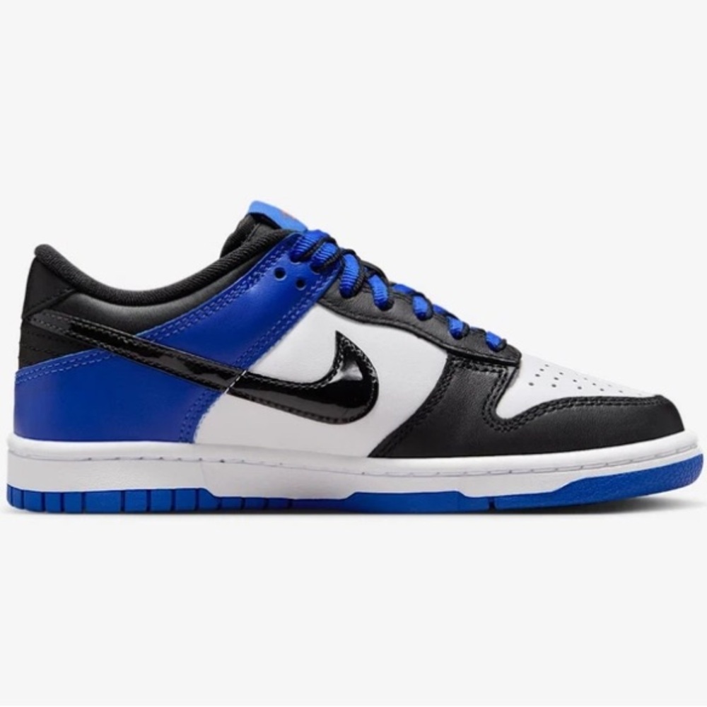 Nike GS Dunk Low SE Black Toe Racer Blue kids SIZE 5 US